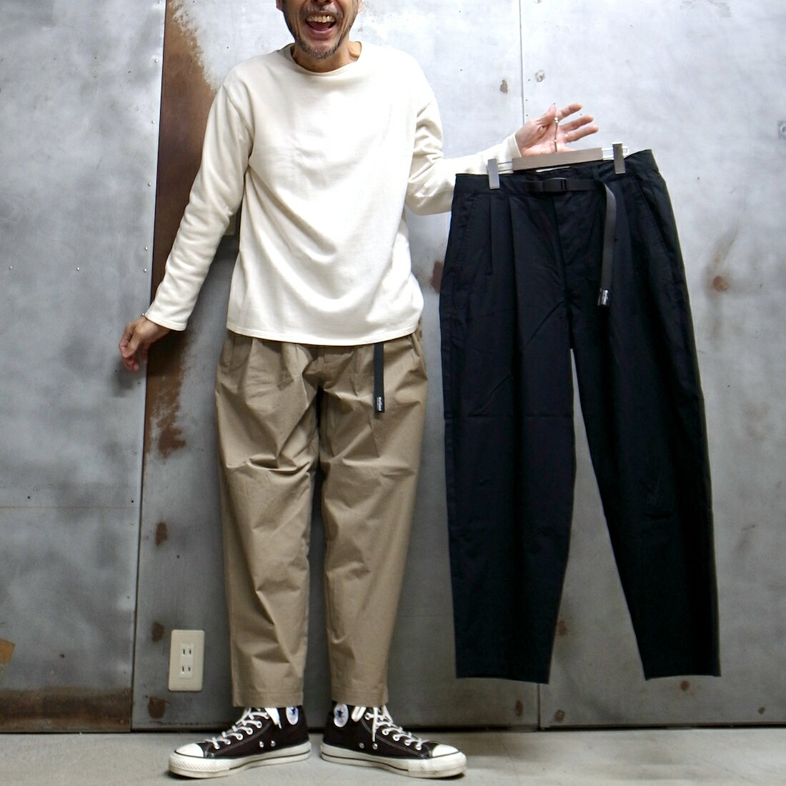 ［2024春夏の新作］【 WILD THINGS / ワイルドシングス 】 WT241-08 2TUCK PANTS / 2タック パンツ チノパンツ クロップドパンツ