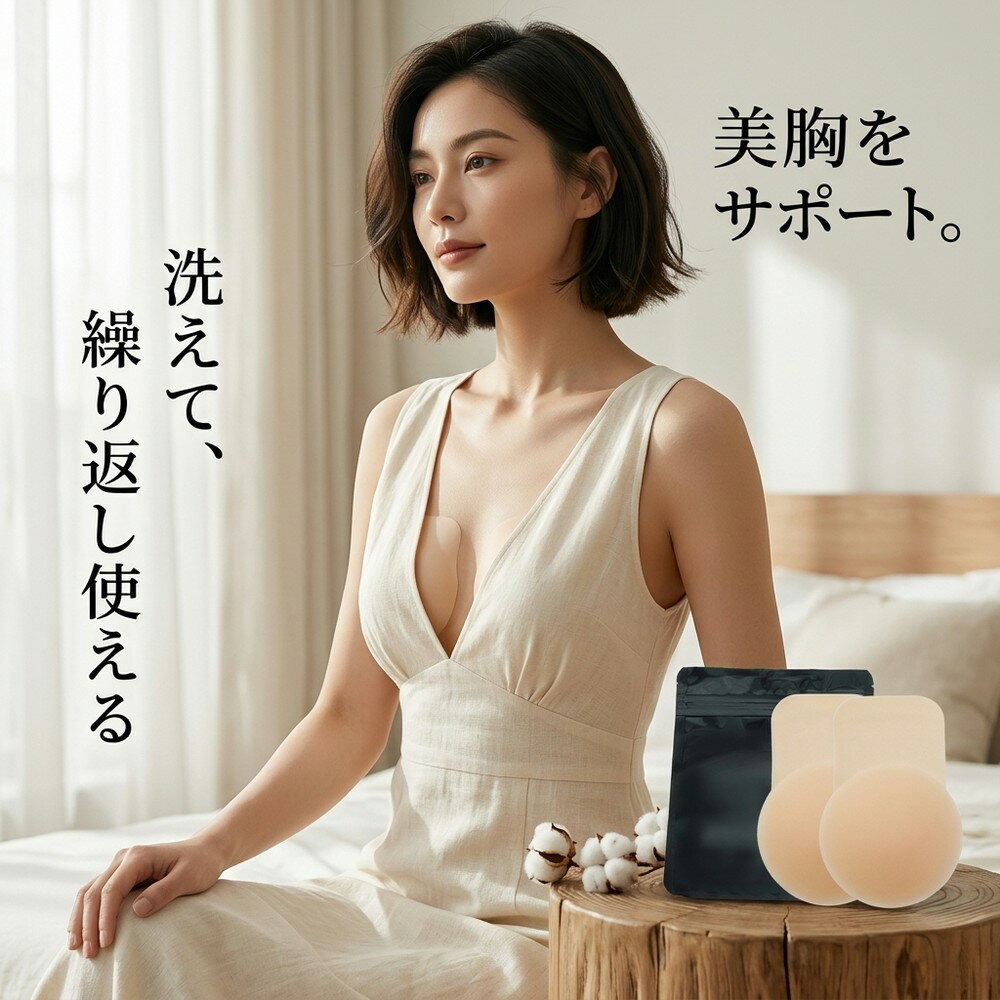 【繰り返し使用】 ニップルカバー ニップレス リフトアップ シリコンパッド バストアップ 谷間メイク 寄せて上げる 透け防止 乳首隠し 胸パッド ブラパッド ドレス 海プール 浴衣 インナー 水洗いOK 通気性 高密着 薄型 女性 ノーブラ感覚