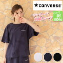 CONVERSE コンバース 半袖tシャツ レディース ブランド クルーネック ショート オーバーサイズ カットソー ゆったり トップス 無地 綿 春 夏 大きいサイズ ホワイト ネイビー ブラック M/L/LL/3L