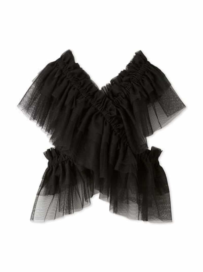 【SALE／50%OFF】マルチウェイラッフルチュールボレロ LILY BROWN リリーブラウン トップス その他のトップス ブラウン ブラック【RBA_E】【送料無料】[Rakuten Fashion]