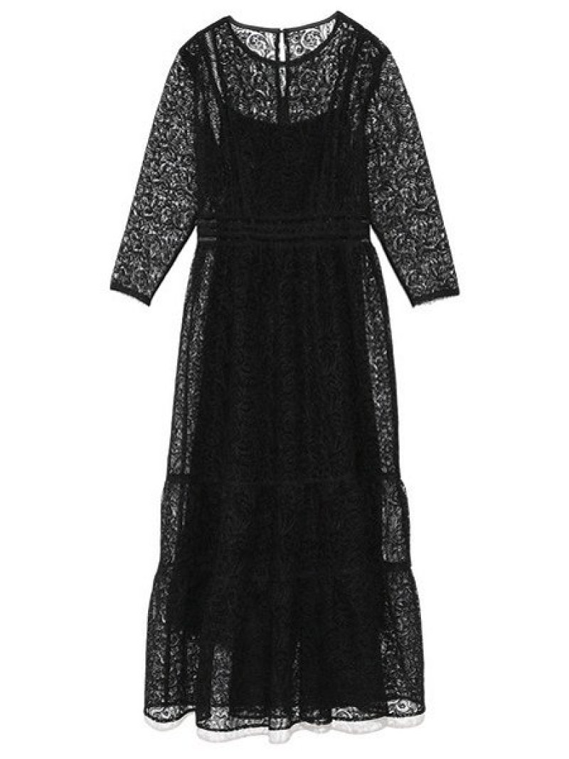 【SALE／45%OFF】チュールレースドレス LILY BROWN リリーブラウン ワンピース・ドレス その他のワンピース・ドレス パープル ベージュ ブラック【RBA_E】【送料無料】[Rakuten Fashion]のサムネイル