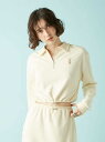 【WEB限定カラー】Lily Bearハーフジップクロップドスウェット LILY BROWN リリーブラウン トップス スウェット・トレーナー ピンク グレー ...