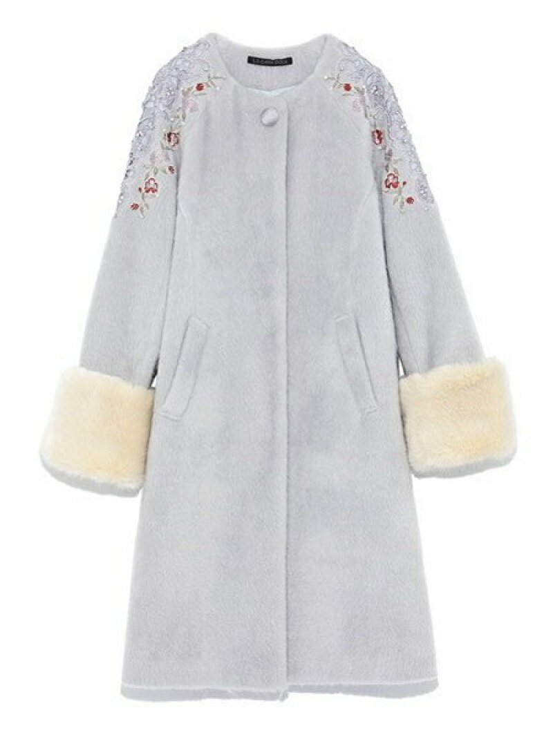 【SALE／40%OFF】レース刺繍ビジューコート LILY BROWN リリーブラウン ジャケット・アウター その他のジャケット・アウター ネイビー グレー【RBA_E】【送料無料】[Rakuten Fashion]のサムネイル