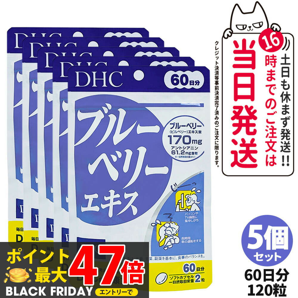5個セット【賞味期限2027年】DHC ディーエイチシー ブルーベリーエキス 60日分 120粒 サプリメント 健康食品 栄養機能食品 健康サプリ 美容サプリ 健康応援 マルチサプリ 5個 送料無料