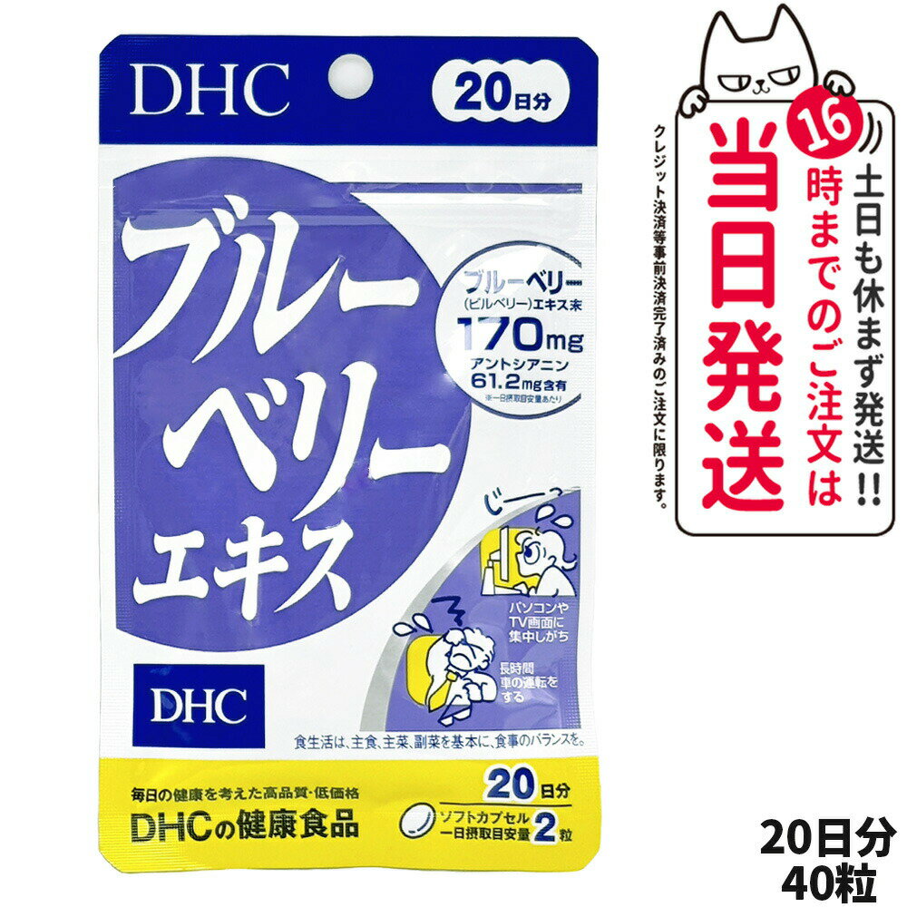 【賞味期限2027年】DHC ディーエイチシー ブルーベリーエキス 20日分 40粒 サプリメント 健康食品 栄養機能食品 健康サプリ 美容サプリ 健康応援 マルチサプリ 1個 送料無料