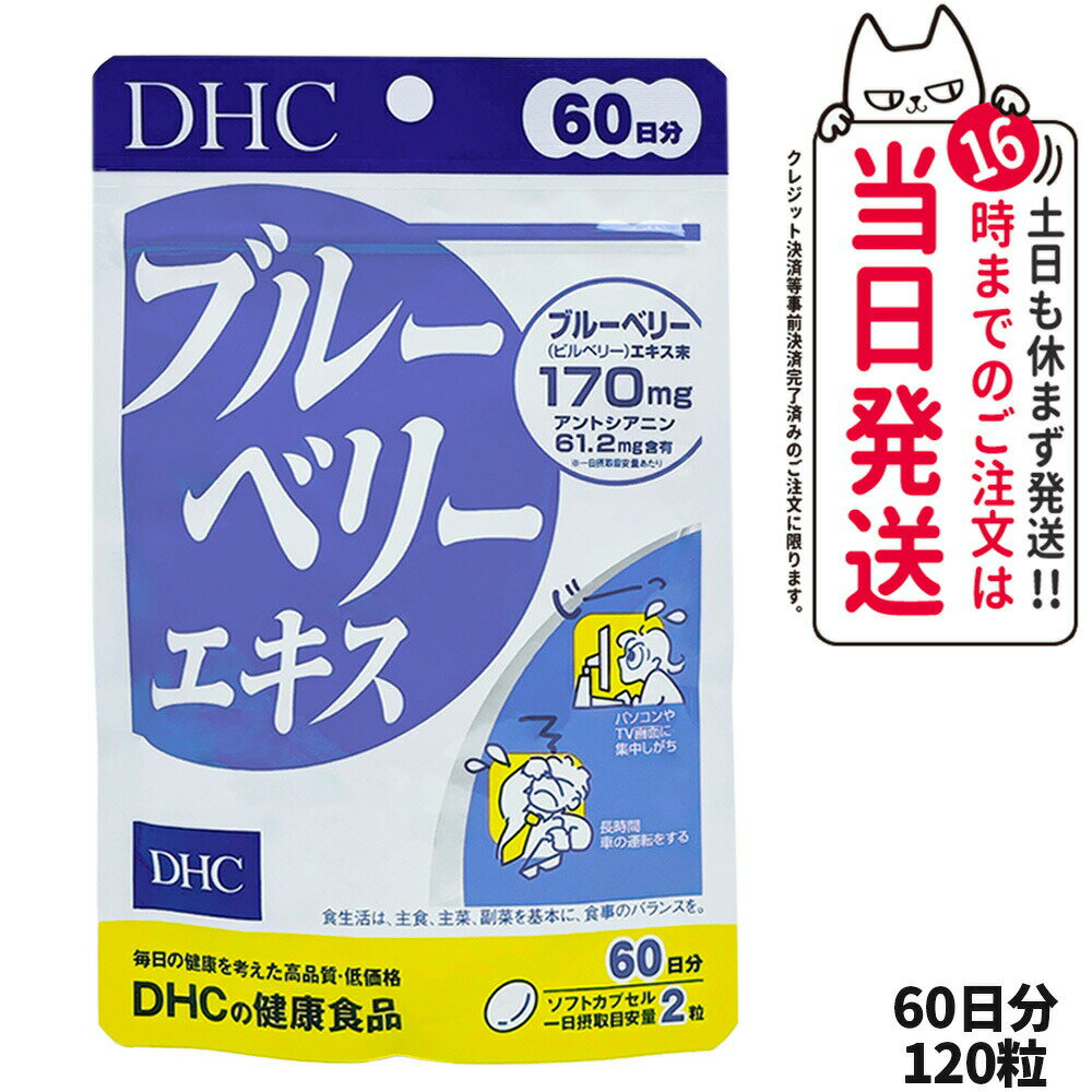 【賞味期限2027年】DHC ディーエイチシー ブルーベリーエキス 60日分 120粒 サプリメント 健康食品 栄養機能食品 健康サプリ 美容サプリ 健康応援 マルチサプリ 1個 送料無料