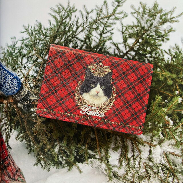 猫グッズ　犬グッズ　ペットグッズ 　名刺ケース　カードケース　タータンチェック　 うちの子グッズ　..