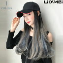 帽子付き 紫外線防止 UVカット ウィッグ アッシュ グレー メッシュ入り 送料無料 ウィッグ かわいい グラデーション カラー 耐熱 コスプレ カール ストレ...