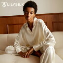 LILYSILK リリーシルク シルク パジャマ レディース 長袖 かわいい オーバーサイズ 前開き 上下セット 最高級シルク100% ルームウエア 可愛い ナイトウエア 寝間着 大きいサイズ 春夏秋冬 22匁シルク 北欧 送料無料 母の日 プレゼント ギフト