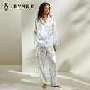 LILYSILK リリーシルク シルク パジャマ レディース 長袖 かわいい 前開き 上下セット シルク100% 春夏秋冬 北欧 母の日 プレゼント ギフト