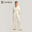 LILYSILK シルク パジャマ レディース 長袖 前開き おしゃれ 大きいサイズ かわいい 上下セット 長ズボン シルク100% 春夏 北欧 送料無料 母の日 プレゼント ギフト