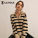LILYSILK セーター レディース 秋冬 長袖 ウール100% 洗濯機で洗える カラーブロック 超長袖 ウールセーター 柔らかく 上質 高級 プレゼント ギ...