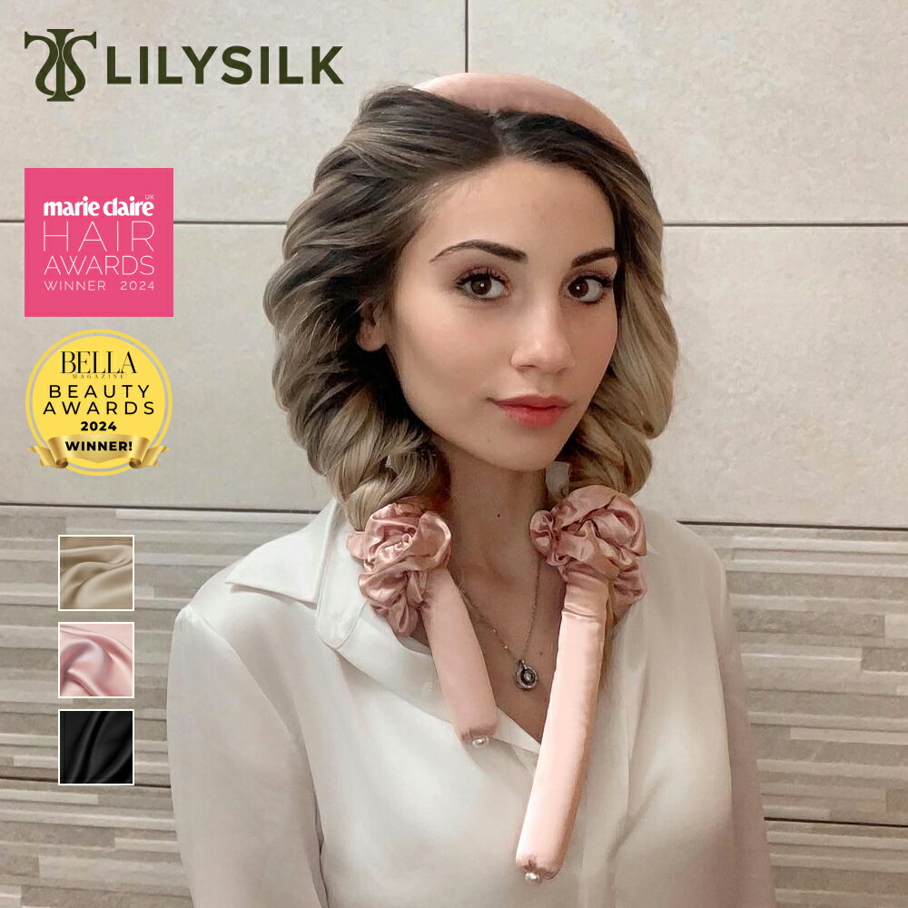 ヘアケア（5000円程度） LILYSILK(リリーシルク) ヘアカーラー 寝ながら ヒートレス ロング シルク 手巻きカーラー ヘッドバンド 髪に優しい ロングヘア 巻き髪 コテを使わず ヘアアレンジ ヘアバンド 無地 便利 美髪 ヘアケア ギフト プレゼント