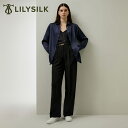 LILYSILK シルク パンツ レディース きれいめ フォーマル 大きいサイズ ワイドパンツ プリーツイージー 30匁シルク100% おしゃれ 20代 30代...
