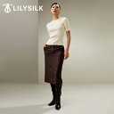 LILYSILK スカート レディース きれいめ ロング フォーマル おしゃれ シルクウール ビジネス 秋 通勤 OL ギフト プレゼント
