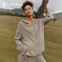 LILYSILK(リリーシルク) カシミヤ パーカー レディース 秋冬 ニット おしゃれ きれいめ Vネック カシミア混 フーディー 柔らかい 上質 プレゼント...