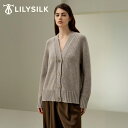 LILYSILK カシミヤ カーディガン レディース 大きいサイズ 秋冬 厚手 暖かい 柔らかい ウールカシミヤ混紡 クラシック 着回し抜群 上品 高級 30代...
