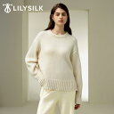 LILYSILK カシミヤ100% セーター レディース 秋冬 クルーネック 長袖 ニット 厚手 柔らかい 暖かい ドロップショルダー ヒップ丈 上質 高級 母の日 ギフト プレゼント