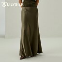 LILYSILK シルク スカート レディース ロング マキシ丈 春夏 タイト スカート 大きいサイズ Aライン 両面シルク100% 32匁 優雅 OL 通勤 ...