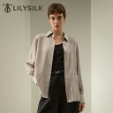 LILYSILK シルク ブラウス レディース 細いストライプ 長袖 大きいサイズ オーバーサイズ おしゃれ オフィス 長袖 フォーマル しわになりにくい シル...