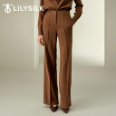 LILYSILK シルク パンツ フレア レディース 女性 きれいめ センタープレス スラックス 大きいサイズ フォーマル カジュアル オフィス ストレートパン...