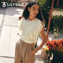 LILYSILK シルク Tシャツ ノースリーブ レディース トップス ブラウス カットソー おしゃれ きれいめ 大きいサイズ シルク100% クルーネック 隠...