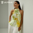 LILYSILK シルク トップス タンクトップ レディース トップス 涼感 ノースリーブ 夏 カジュアル きれいめ ホルターネック ゆったり オフィス 休暇 デート 20代 30代 40代 レギュラーフィット