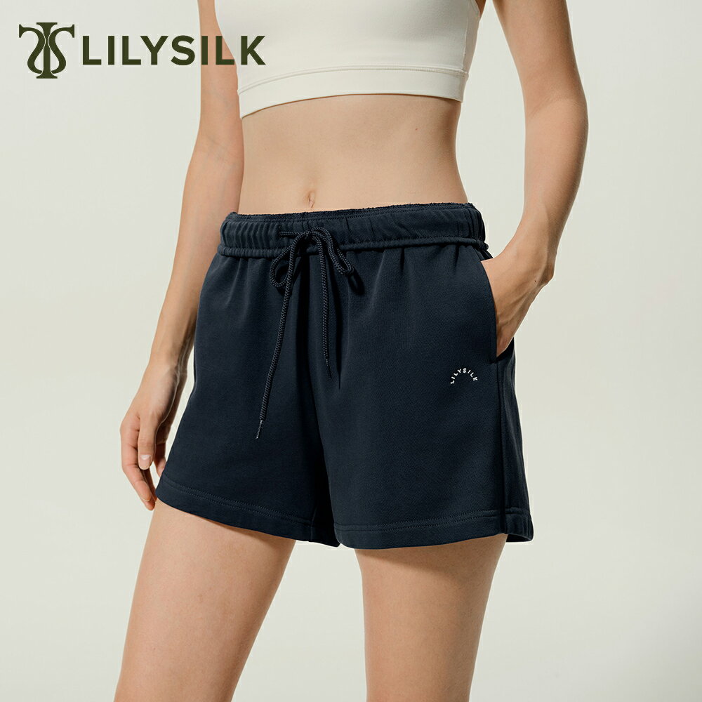 LILYSILK シルク混 ショートパンツ レディース 大きいサイズ 3分丈 スポーツパンツ 短パン スウェットパンツ 夏 ポケット付き カジュアル ゆったり ヨガ ランニング ウエストバンド 通気性 伸縮性 吸汗 抗菌 低 アレルギー性 一日中爽やか