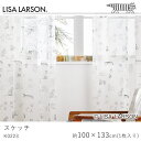 LISA LARSON リサ・ラーソン スケッチ レースカーテン/K0223 ブラック【100×133cm ※1枚入り※】ウォッシャブル 洗える カーテン ボイ...