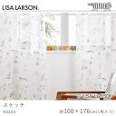 【500円OFFクーポン★～27日9:59迄】LISA LARSON リサ・ラーソン スケッチ レースカーテン/K0223 ブラック【100×176cm ※1枚入り※】ウォッシャブル 洗える カーテン ボイル プリント レース おしゃれ 北欧 大人カワイイ モダン 新生活 父の日