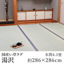 国産 い草 いぐさ イグサ 井草上敷き ラグ ラグマット カーペット おしゃれ 湯沢 約286×286cm(本間4.5畳) 4.5帖 4畳半 4帖半 糸引織 純国産 日本製 吸湿 ホットカーペット対応 床暖房対応 消臭 春 夏 カジュアル 新生活 敬老の日