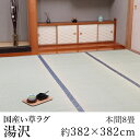 国産 い草 いぐさ イグサ 井草上敷き ラグ ラグマット カーペット おしゃれ 湯沢 約382×382cm(本間8畳) 8帖 糸引織 純国産 日本製 吸湿 ホットカーペット対応 床暖房対応 消臭 春 夏 カジュアル 新生活 敬老の日