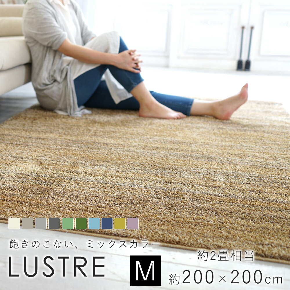 【最大500円OFFクーポン★～20日23:59迄】スミノエ LUSTRE リュストル ラグ 約200×200cm（約2畳相当）ラグマット ラグ マット カーペット 絨毯 防音 遮音 滑り止め 防炎 防ダニ 遊び毛防止 国産 日本製 床暖房対応 ホットカーペット対応 新生活 父の日