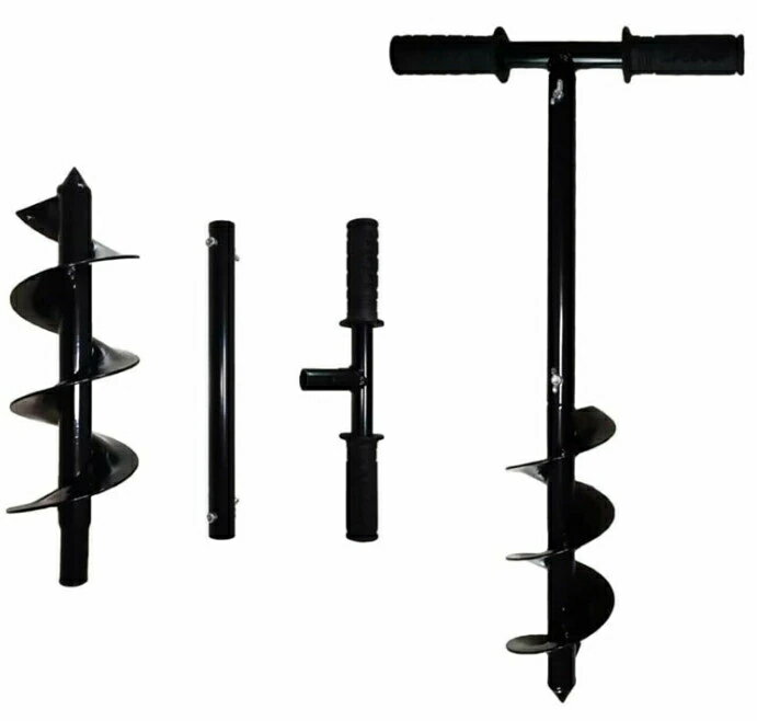 穴掘りドリル 手動式アースドリル 直径10 cm 長さ60cm 穴掘り器 エンジンオーガ用 スパイラルドリルビ..