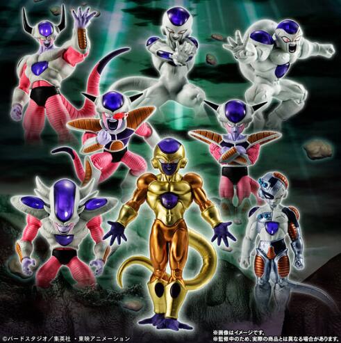 最強の宇宙人フリーザがHGドラゴンボールシリーズについに登場！ 第一形態からゴールデンフリーザまで網羅した完全セット！ 美麗なクリアパーツや重厚感のある彩色で超豪華仕様！！ 圧倒的な存在感を放つ…！！ HGドラゴンボールZ フリーザ完全セット 商品サイズ:フリーザ（第一形態）：約79mm フリーザ（第一形態・スカウター付き）：約53mm フリーザ（第二形態）：約123mm フリーザ（第三形態）：約110mm フリーザ（第四形態）：約62mm フリーザ（第四形態・フルパワー）：約74mm メカフリーザ：約79mm ゴールデンフリーザ：約79mm 輸送箱あり、未開封新品です