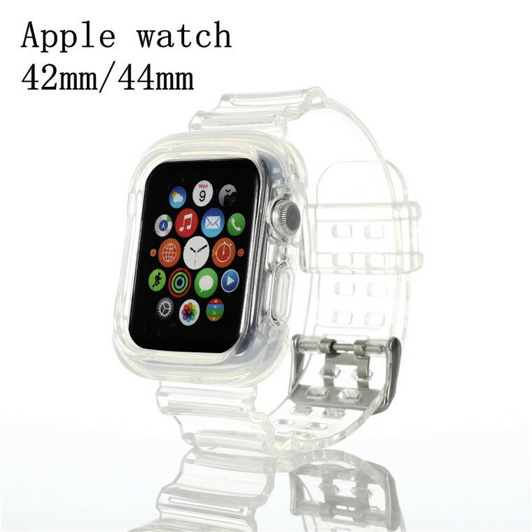 Apple Watch series8 7 6 SE GPSモデル バンド 防水トップ 41-45mm 夏用 38-44mm用 クリア 軽量 高品質 45mm用 series8 series7 apple watch se 第2世代 取り付簡単 耐久性 黄防ぎ アップルウ…