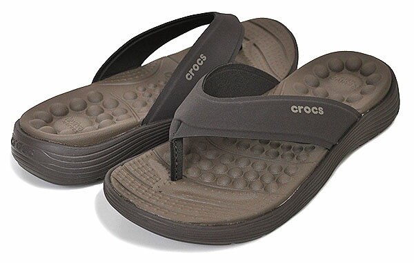 crocs REVIVA FLIP M ESPRESO/ESPRESO 205715-22z クロックス リバイバ フリップ レディース フリップ フロップ サンダル 鼻緒 ブラウン