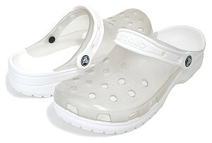 crocs CLASSIC TRANSLUCENT CLOG WHITE 206908-100 クロックス クラシック トランスルーセント クロッグ レディース ホワイト 透明