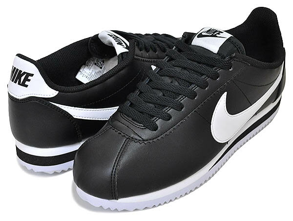 NIKE WMNS CORTEZ LEATHER black/white-wht 807471-010 ナイキ ウィメンズ コルテッツ レザー レディース スニーカー ブラック ホワイト