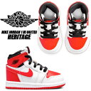 NIKE JORDAN 1 HI OG (TD) white/university red-black aq2665-161 Heritage ナイキ ジョーダン 1 ハイ OG トドラー キッズ スニーカー 子供靴 ホワイト ブラック レッド