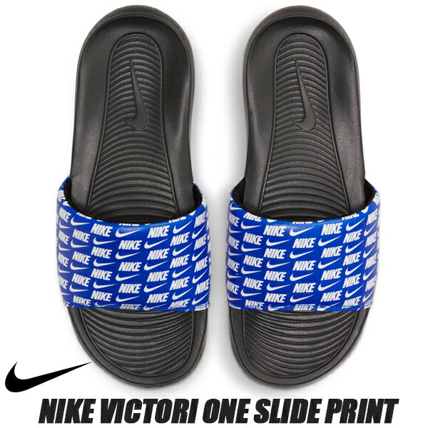 NIKE VICTORI ONE SLIDE PRINT game royal/blk-blk cn9678-401 ナイキ ビクトリー 1 スライド プリント サンダル ブルー スポーツサンダル