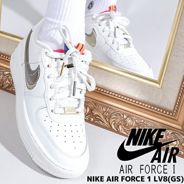 NIKE AIR FORCE 1 LV8 (GS) off noir/mtlc pewter dh9595-001 ナイキ エアフォース 1 07 エレベイト ガールズ レディース スニーカー オフノワール AF1 メダル