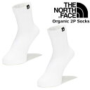 【ノースフェイス オーガニック ソックス】THE NORTH FACE ORGANIC 2P SOCKS WHITE nn82082-w ホワイト 靴下 白