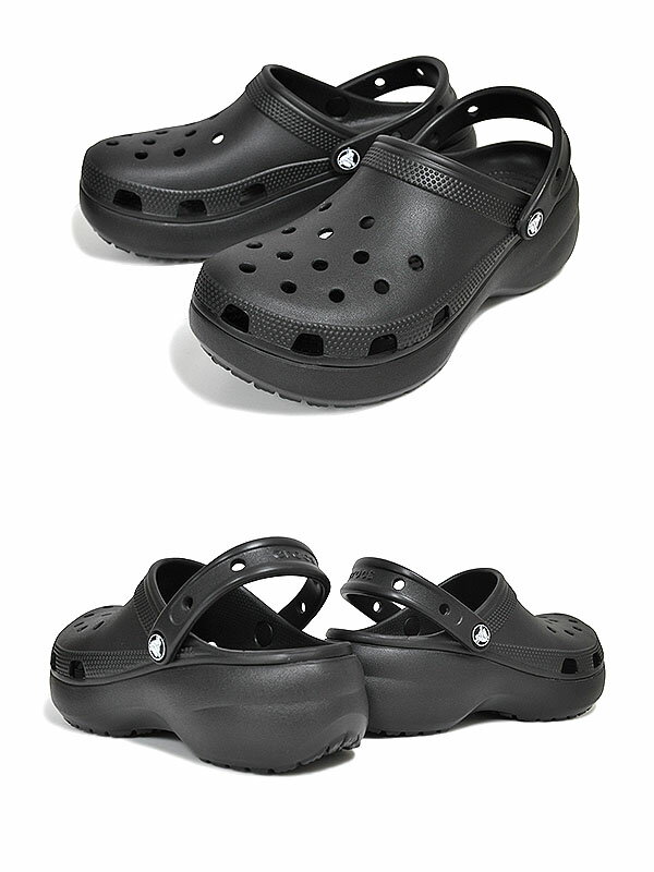 crocs CLASSIC PLATFORM CLOG W BLACK 206750-001 クロックス クラシック プラットフォーム クロッグ ウィメンズ ブラック レディース 厚底 3