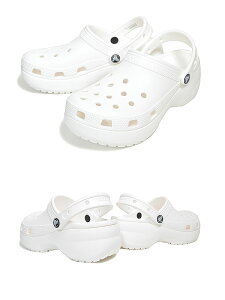 crocs CLASSIC PLATFORM CLOG W WHITE 206750-100 クロックス クラシック プラットフォーム クロッグ ウィメンズ ホワイト レディース 厚底