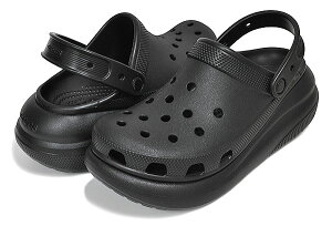 crocs CLASSIC CRUSH CLOG BLACK/NOIR 207521-001 クロックス クラシック クラッシュ クロッグ 厚底 プラットフォーム サンダル ミュール ブラック