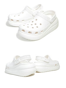 crocs CLASSIC CRUSH CLOG WHITE/BLANC 207521-100 クロックス クラシック クラッシュ クロッグ 厚底 プラットフォーム サンダル ミュール ホワイト