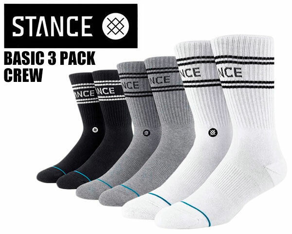 STANCE BASIC 3 PACK CREW MULTI a556d20sro-mul X^X\bNX 3pbN C 3pbN N[\bNX ubN zCg O[