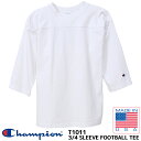 Champion T1011 3/4 SLEEVE FOOTBALL TEE MADE IN USA WHITE c5-p405-010 チャンピオン ティーテンイレブン 3/4スリーブ フットボール Tシャツ ヘビーウェイト T1011 ホワイト 白