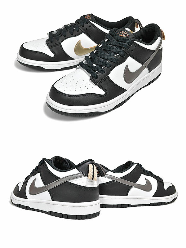 NIKE DUNK LOW SE (GS) off noir/mtlc pewter dh9764-001 ナイキ ダンク ロー SE ガールズ レディース スニーカー ブラック ホワイト メタリック ピューター